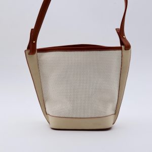 Sac seau en cuir perforé, sac Merisier